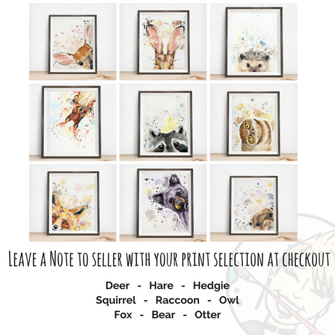 Watercolor Rabbit Art Print | Woodland Animal Prints