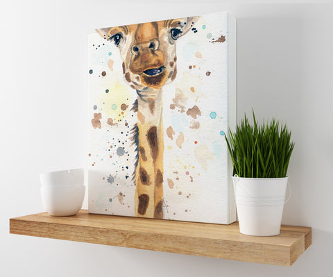 Giraffe Canvas Print | Watercolor Safari Prints