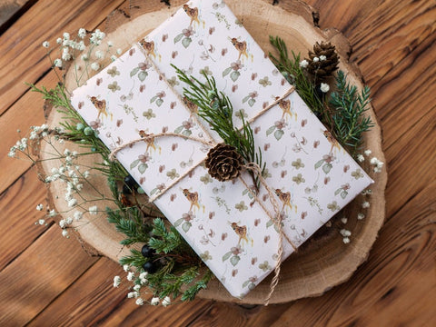 Fawn Wrapping Paper - Woodland Wrapping Paper - Spring Gift Wrap