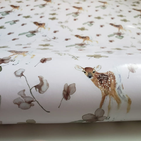 Fawn Wrapping Paper - Woodland Wrapping Paper - Spring Gift Wrap - Baby Shower Gift Wrap - Light Pink
