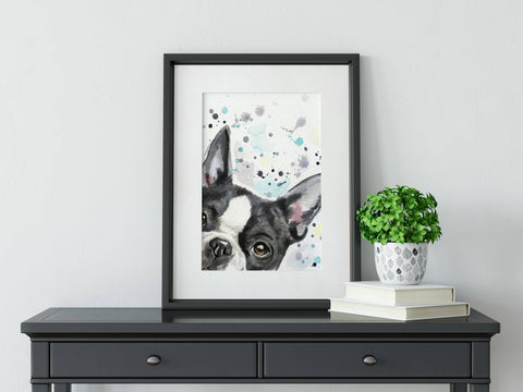 Boston Terrier Dog Art Print Home Decor Gift