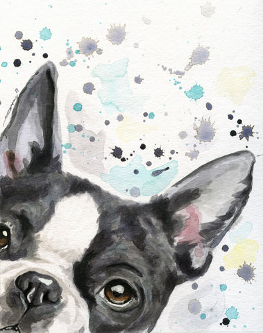 Boston Terrior Dog Art Canvas Home Decor Gift