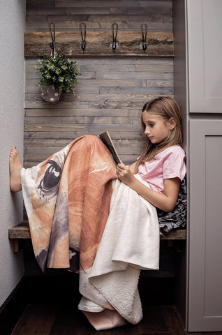 Large Fleece Fox Blanket 