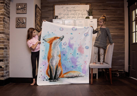 Large Fleece Fox Blanket 