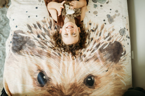 Woodland Animal Blanket - Hedgehog Blanket 