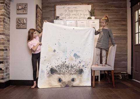 Woodland Animal Blanket - Hedgehog Blanket 