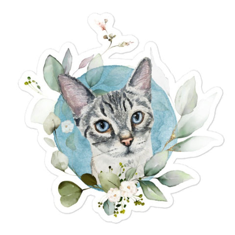 Silver Tabby Cat Sticker - Rescue Cat Sticker