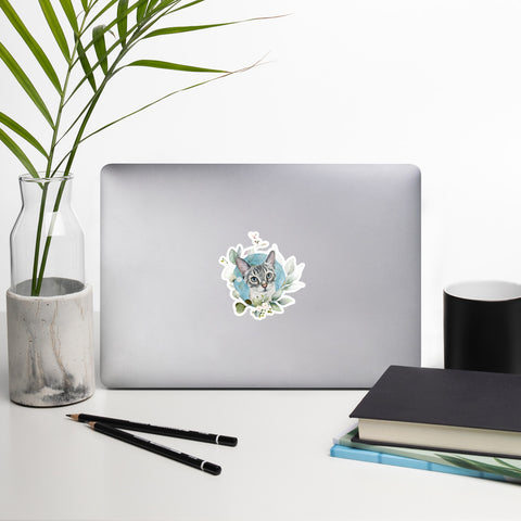 Silver Tabby Cat Sticker - Rescue Cat Sticker