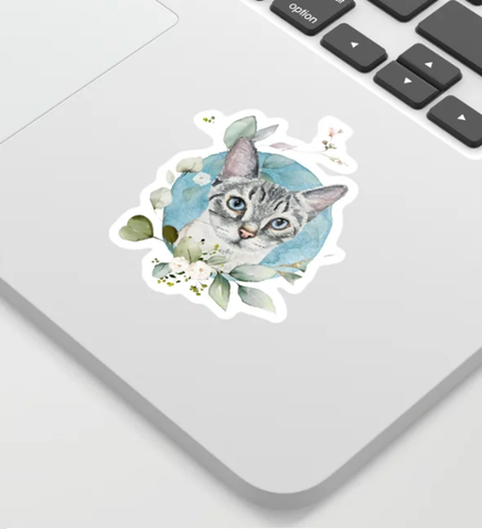 Silver Tabby Cat Sticker - Rescue Cat Sticker