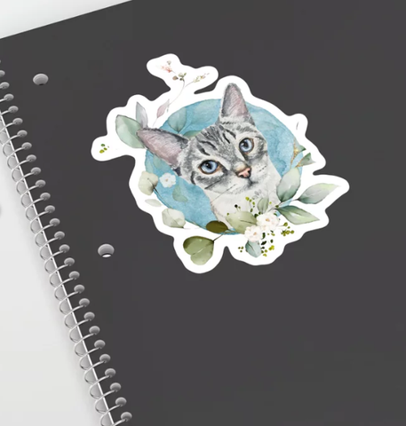Silver Tabby Cat Sticker - Rescue Cat Sticker